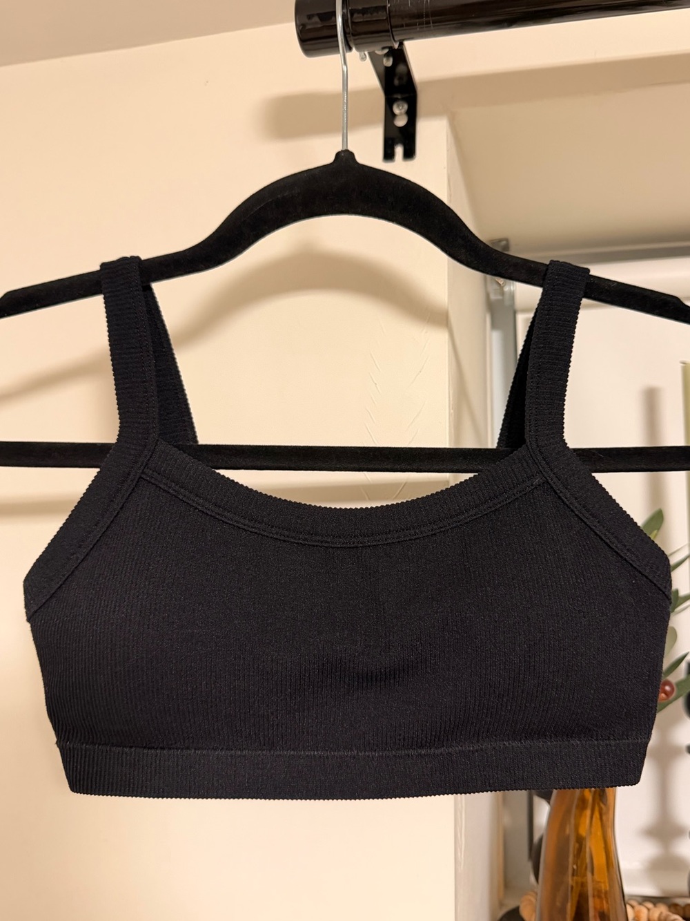 Streetwear Society Black Ribbed Cropped Micro Tank top